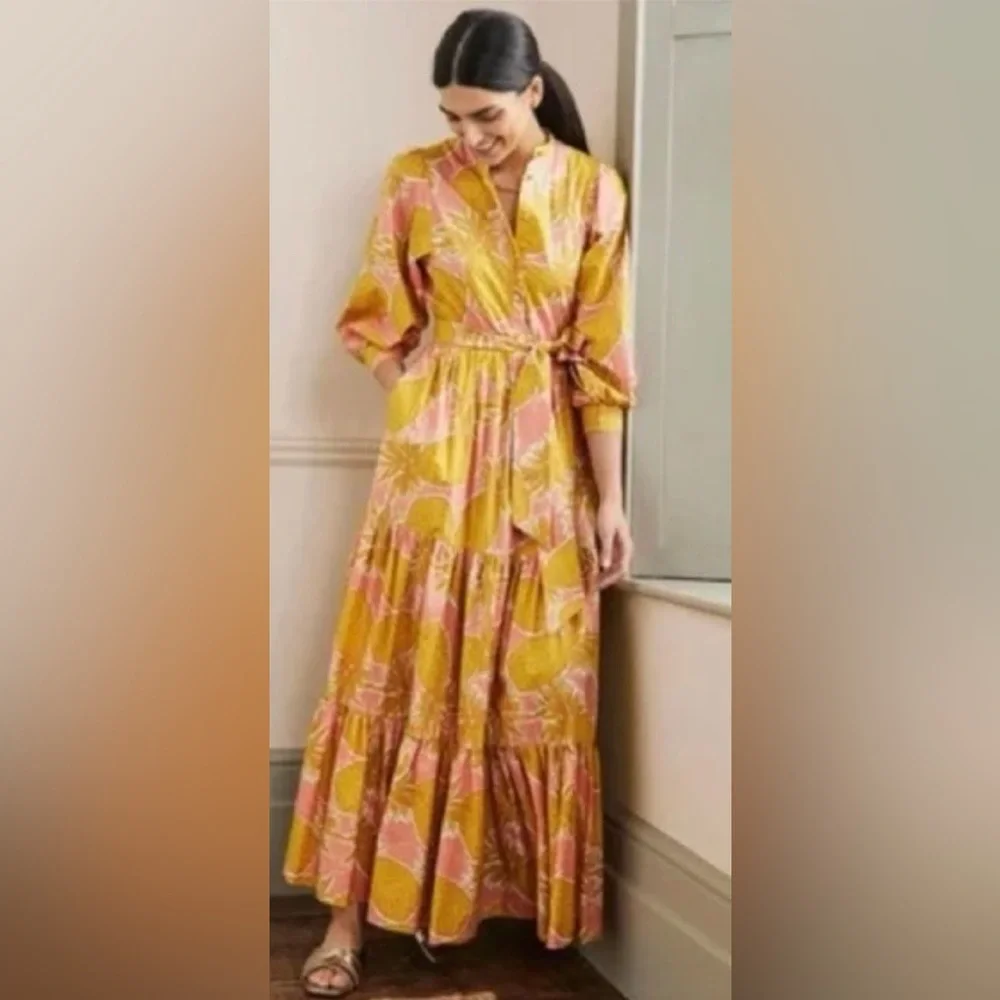 Boden Pinapple Print Maxi Dress - Picture 11 of 11
